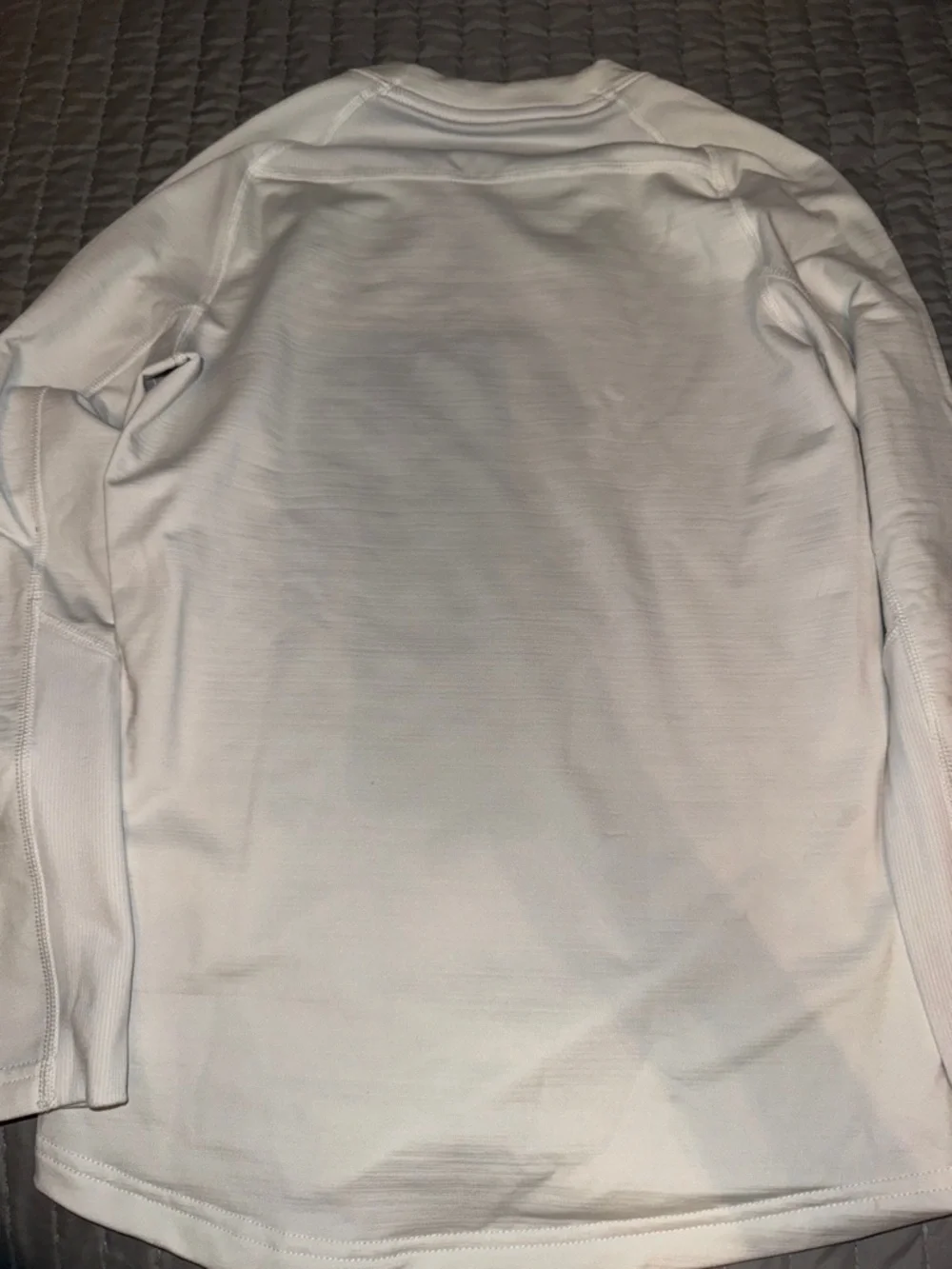 Nike Boy’s White Long Sleeve Top with Black Striped Logo Size Medium